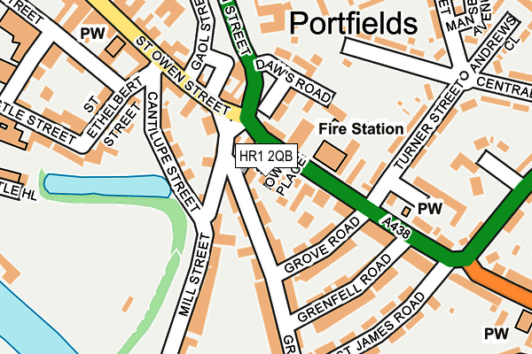 HR1 2QB map - OS OpenMap – Local (Ordnance Survey)