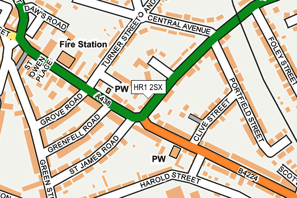 HR1 2SX map - OS OpenMap – Local (Ordnance Survey)