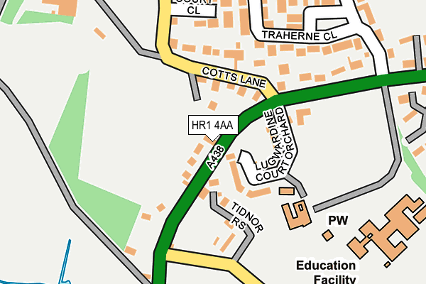 HR1 4AA map - OS OpenMap – Local (Ordnance Survey) HR1 4AA map - OS OpenMap – Local (Ordnance Survey)