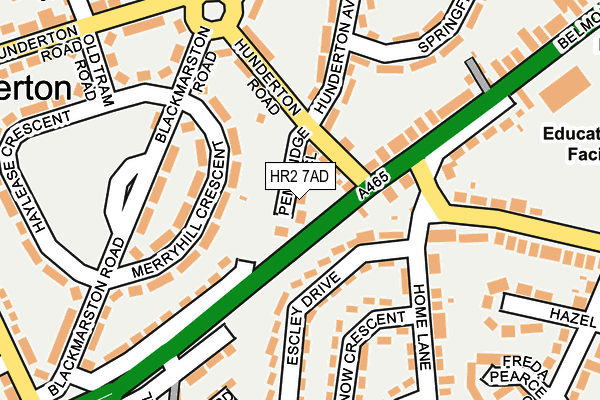 HR2 7AD map - OS OpenMap – Local (Ordnance Survey) HR2 7AD map - OS OpenMap – Local (Ordnance Survey)
