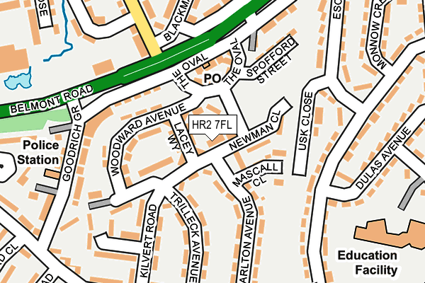 HR2 7FL map - OS OpenMap – Local (Ordnance Survey) HR2 7FL map - OS OpenMap – Local (Ordnance Survey)