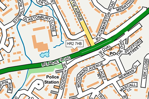 HR2 7HB map - OS OpenMap – Local (Ordnance Survey) HR2 7HB map - OS OpenMap – Local (Ordnance Survey)