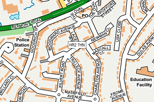 HR2 7HN map - OS OpenMap – Local (Ordnance Survey) HR2 7HN map - OS OpenMap – Local (Ordnance Survey)