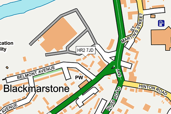 HR2 7JD map - OS OpenMap – Local (Ordnance Survey) HR2 7JD map - OS OpenMap – Local (Ordnance Survey)