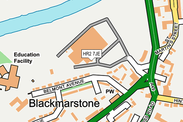 HR2 7JE map - OS OpenMap – Local (Ordnance Survey) HR2 7JE map - OS OpenMap – Local (Ordnance Survey)