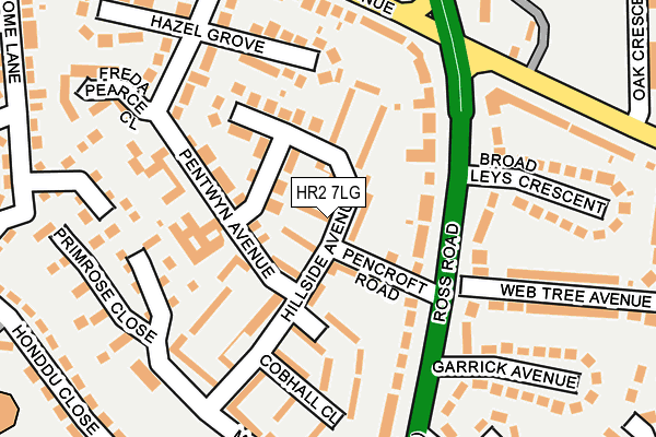 HR2 7LG map - OS OpenMap – Local (Ordnance Survey) HR2 7LG map - OS OpenMap – Local (Ordnance Survey)