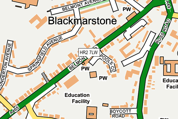 HR2 7LW map - OS OpenMap – Local (Ordnance Survey) HR2 7LW map - OS OpenMap – Local (Ordnance Survey)