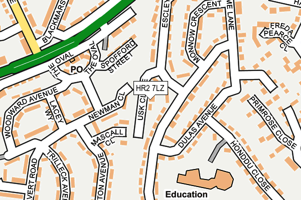 HR2 7LZ map - OS OpenMap – Local (Ordnance Survey) HR2 7LZ map - OS OpenMap – Local (Ordnance Survey)