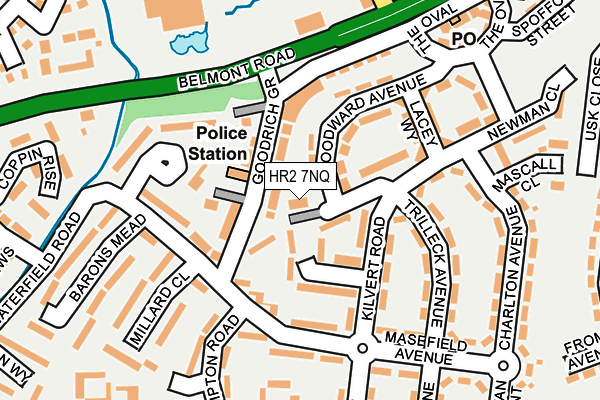 HR2 7NQ map - OS OpenMap – Local (Ordnance Survey) HR2 7NQ map - OS OpenMap – Local (Ordnance Survey)