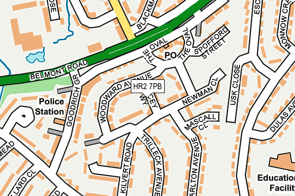 HR2 7PB map - OS OpenMap – Local (Ordnance Survey) HR2 7PB map - OS OpenMap – Local (Ordnance Survey)