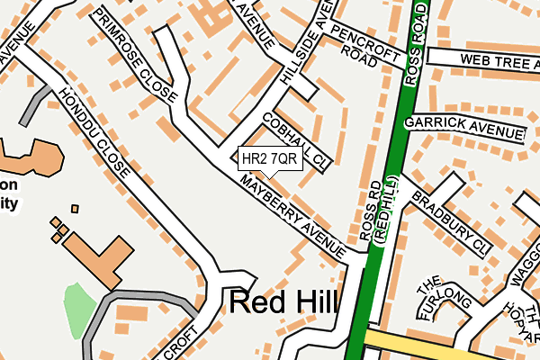 HR2 7QR map - OS OpenMap – Local (Ordnance Survey) HR2 7QR map - OS OpenMap – Local (Ordnance Survey)