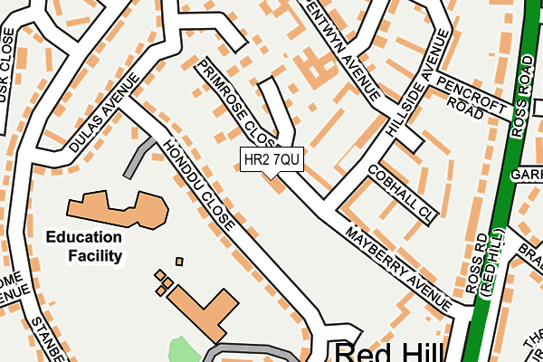 HR2 7QU map - OS OpenMap – Local (Ordnance Survey) HR2 7QU map - OS OpenMap – Local (Ordnance Survey)