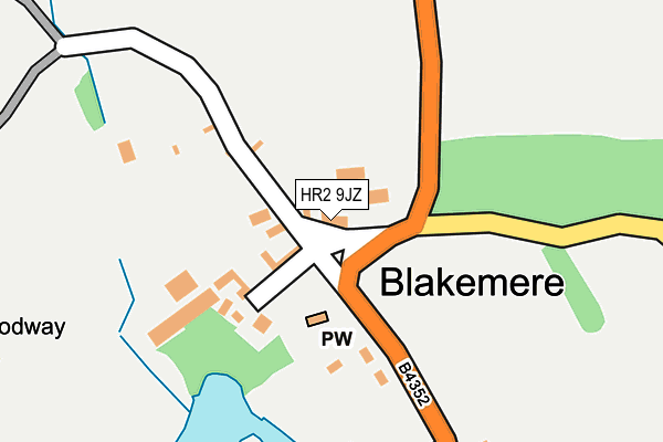 HR2 9JZ map - OS OpenMap – Local (Ordnance Survey)