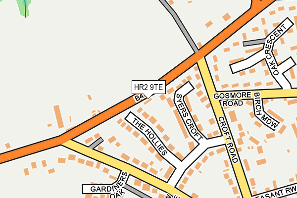 HR2 9TE map - OS OpenMap – Local (Ordnance Survey) HR2 9TE map - OS OpenMap – Local (Ordnance Survey)