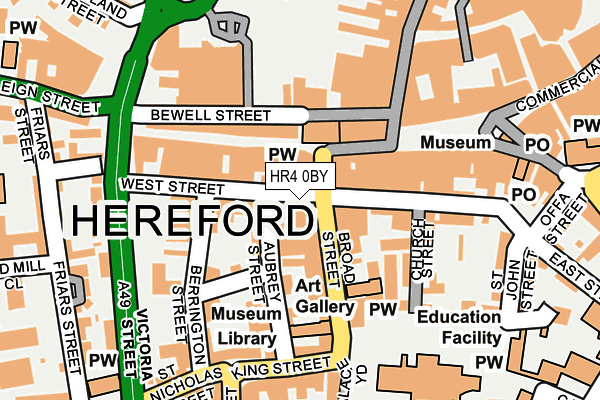 HR4 0BY map - OS OpenMap – Local (Ordnance Survey)