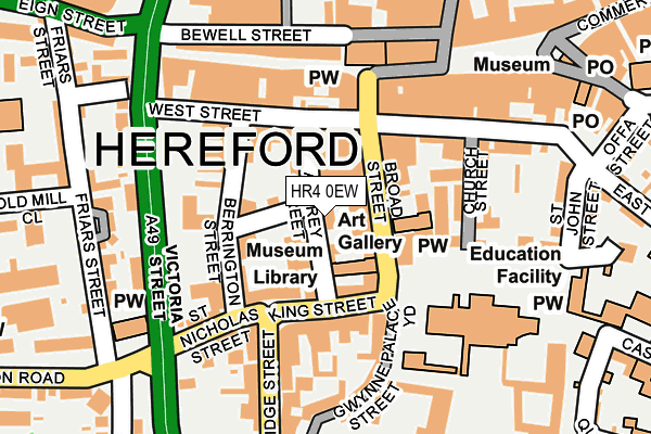 HR4 0EW map - OS OpenMap – Local (Ordnance Survey) HR4 0EW map - OS OpenMap – Local (Ordnance Survey)