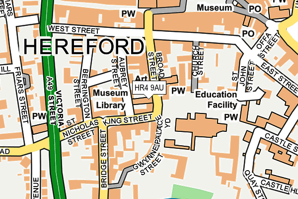 HR4 9AU map - OS OpenMap – Local (Ordnance Survey) HR4 9AU map - OS OpenMap – Local (Ordnance Survey)