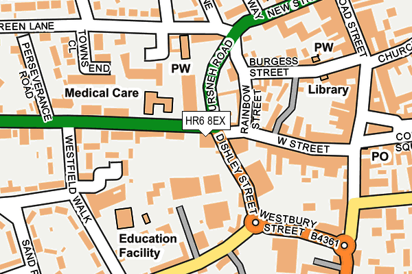 HR6 8EX map - OS OpenMap – Local (Ordnance Survey) HR6 8EX map - OS OpenMap – Local (Ordnance Survey)
