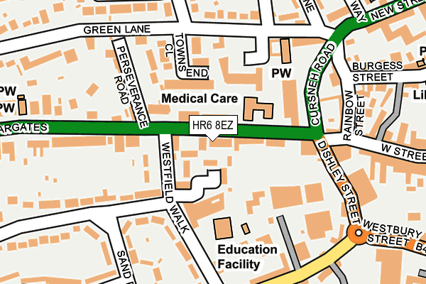 HR6 8EZ map - OS OpenMap – Local (Ordnance Survey) HR6 8EZ map - OS OpenMap – Local (Ordnance Survey)