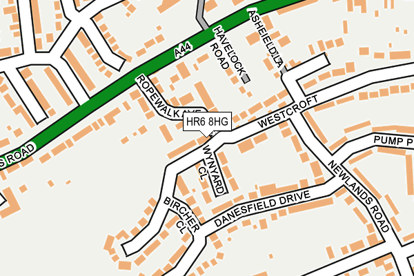 HR6 8HG map - OS OpenMap – Local (Ordnance Survey) HR6 8HG map - OS OpenMap – Local (Ordnance Survey)