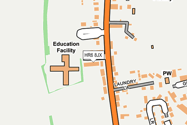 HR6 8JX map - OS OpenMap – Local (Ordnance Survey) HR6 8JX map - OS OpenMap – Local (Ordnance Survey)