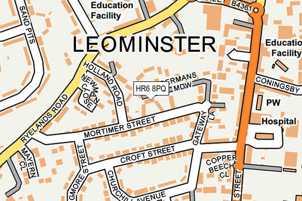 HR6 8PQ map - OS OpenMap – Local (Ordnance Survey) HR6 8PQ map - OS OpenMap – Local (Ordnance Survey)