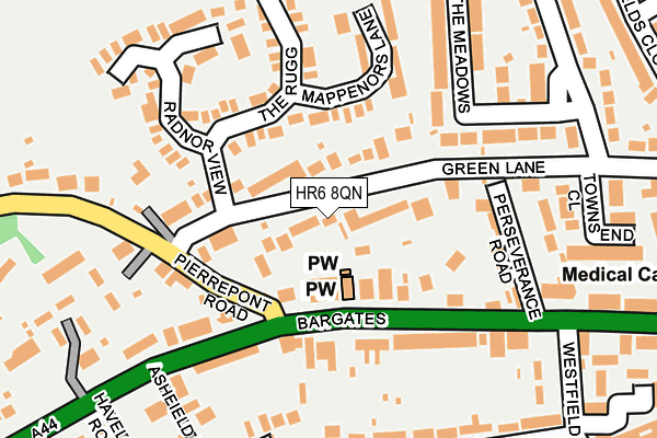 HR6 8QN map - OS OpenMap – Local (Ordnance Survey) HR6 8QN map - OS OpenMap – Local (Ordnance Survey)