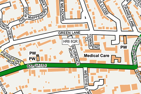 HR6 8QR map - OS OpenMap – Local (Ordnance Survey) HR6 8QR map - OS OpenMap – Local (Ordnance Survey)