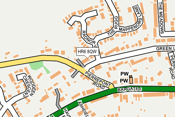 HR6 8QW map - OS OpenMap – Local (Ordnance Survey) HR6 8QW map - OS OpenMap – Local (Ordnance Survey)