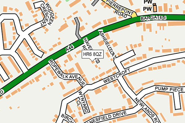 HR6 8QZ map - OS OpenMap – Local (Ordnance Survey)