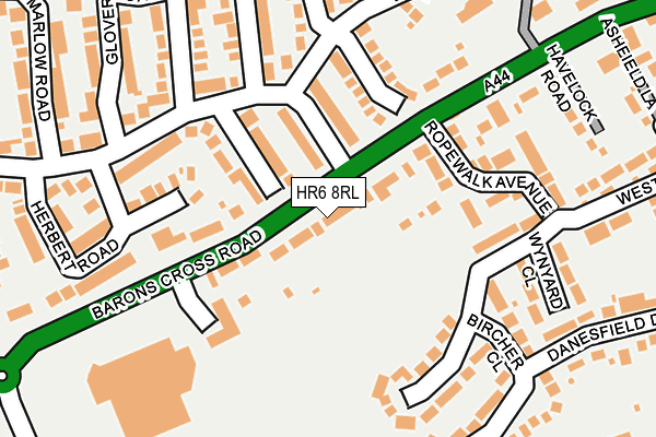 HR6 8RL map - OS OpenMap – Local (Ordnance Survey) HR6 8RL map - OS OpenMap – Local (Ordnance Survey)