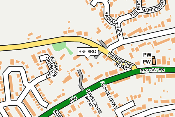 HR6 8RQ map - OS OpenMap – Local (Ordnance Survey) HR6 8RQ map - OS OpenMap – Local (Ordnance Survey)