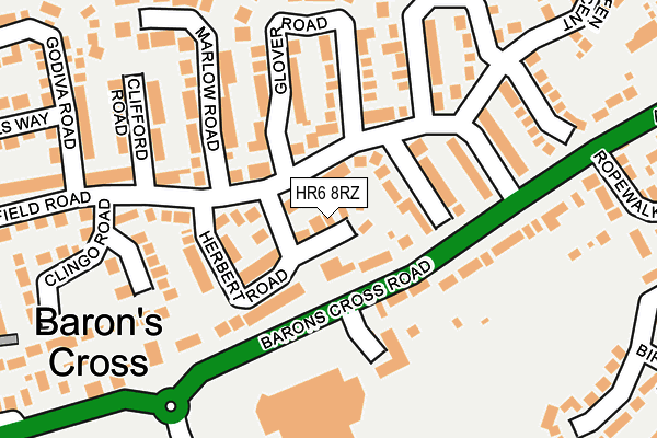 HR6 8RZ map - OS OpenMap – Local (Ordnance Survey)