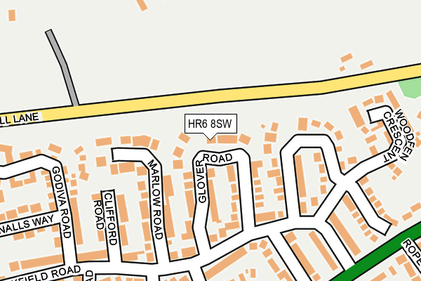 HR6 8SW map - OS OpenMap – Local (Ordnance Survey) HR6 8SW map - OS OpenMap – Local (Ordnance Survey)