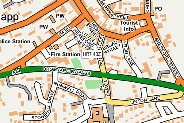 HR7 4BZ map - OS OpenMap – Local (Ordnance Survey)