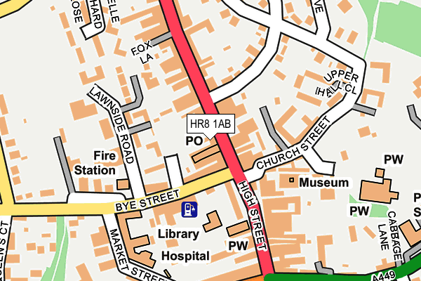 HR8 1AB map - OS OpenMap – Local (Ordnance Survey)
