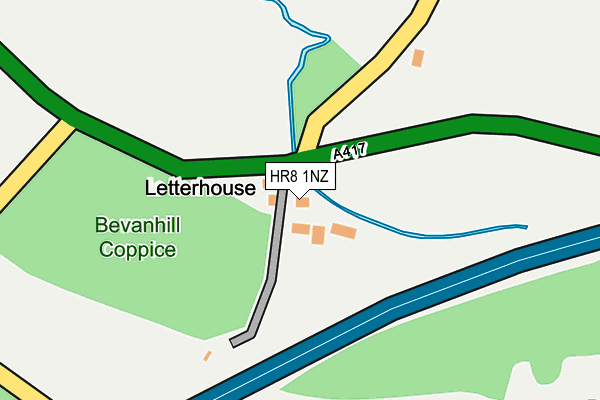 HR8 1NZ map - OS OpenMap – Local (Ordnance Survey) HR8 1NZ map - OS OpenMap – Local (Ordnance Survey)