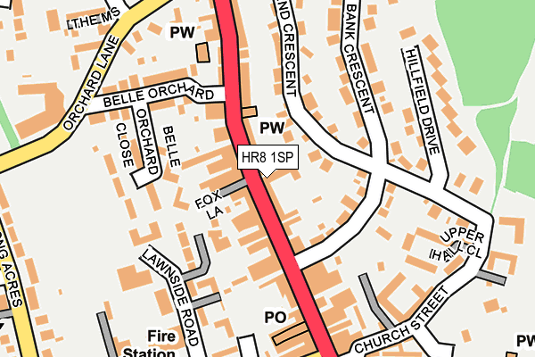 HR8 1SP map - OS OpenMap – Local (Ordnance Survey) HR8 1SP map - OS OpenMap – Local (Ordnance Survey)