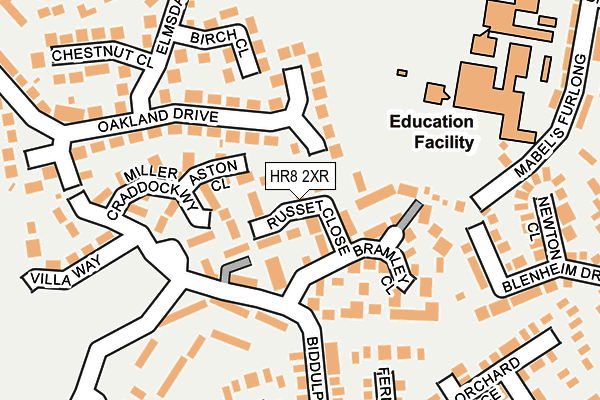 HR8 2XR map - OS OpenMap – Local (Ordnance Survey)
