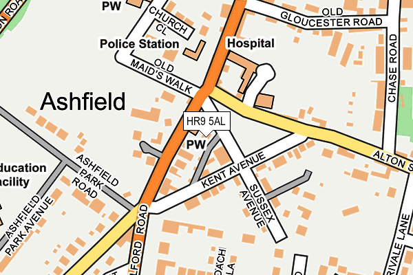 HR9 5AL map - OS OpenMap – Local (Ordnance Survey) HR9 5AL map - OS OpenMap – Local (Ordnance Survey)