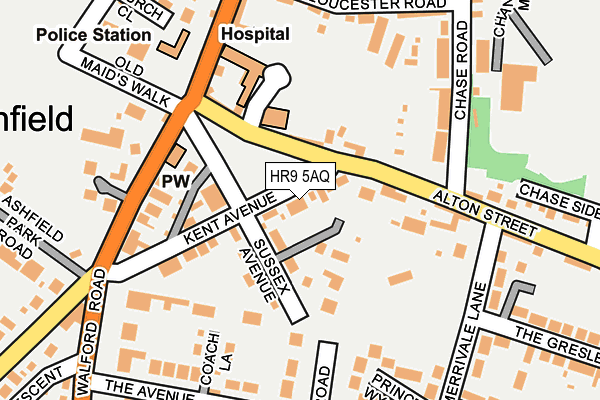 HR9 5AQ map - OS OpenMap – Local (Ordnance Survey) HR9 5AQ map - OS OpenMap – Local (Ordnance Survey)