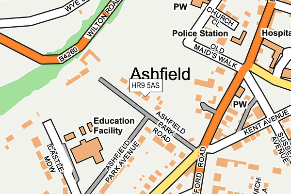HR9 5AS map - OS OpenMap – Local (Ordnance Survey) HR9 5AS map - OS OpenMap – Local (Ordnance Survey)