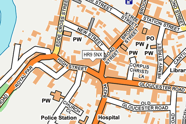 HR9 5NX map - OS OpenMap – Local (Ordnance Survey) HR9 5NX map - OS OpenMap – Local (Ordnance Survey)