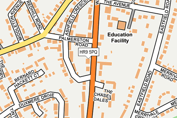 HR9 5PQ map - OS OpenMap – Local (Ordnance Survey) HR9 5PQ map - OS OpenMap – Local (Ordnance Survey)