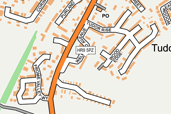 HR9 5PZ map - OS OpenMap – Local (Ordnance Survey) HR9 5PZ map - OS OpenMap – Local (Ordnance Survey)