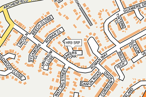 HR9 5RP map - OS OpenMap – Local (Ordnance Survey) HR9 5RP map - OS OpenMap – Local (Ordnance Survey)