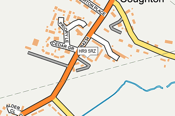 HR9 5RZ map - OS OpenMap – Local (Ordnance Survey) HR9 5RZ map - OS OpenMap – Local (Ordnance Survey)