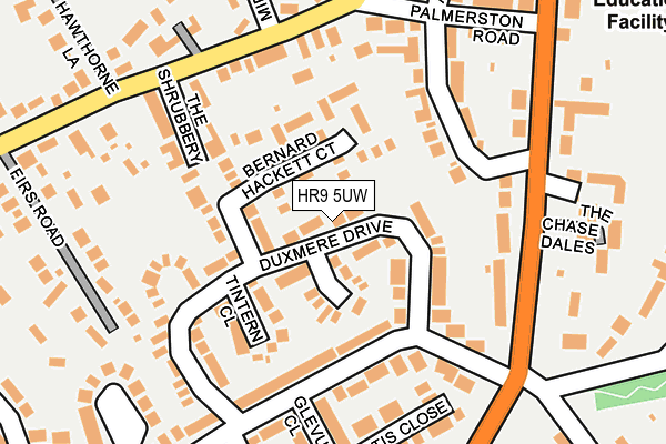 HR9 5UW map - OS OpenMap – Local (Ordnance Survey) HR9 5UW map - OS OpenMap – Local (Ordnance Survey)