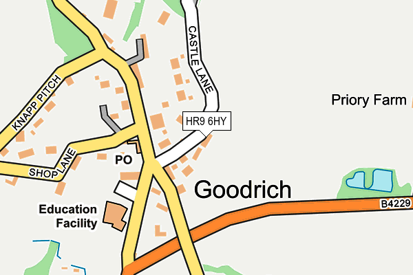 HR9 6HY map - OS OpenMap – Local (Ordnance Survey) HR9 6HY map - OS OpenMap – Local (Ordnance Survey)