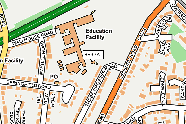 HR9 7AJ map - OS OpenMap – Local (Ordnance Survey) HR9 7AJ map - OS OpenMap – Local (Ordnance Survey)